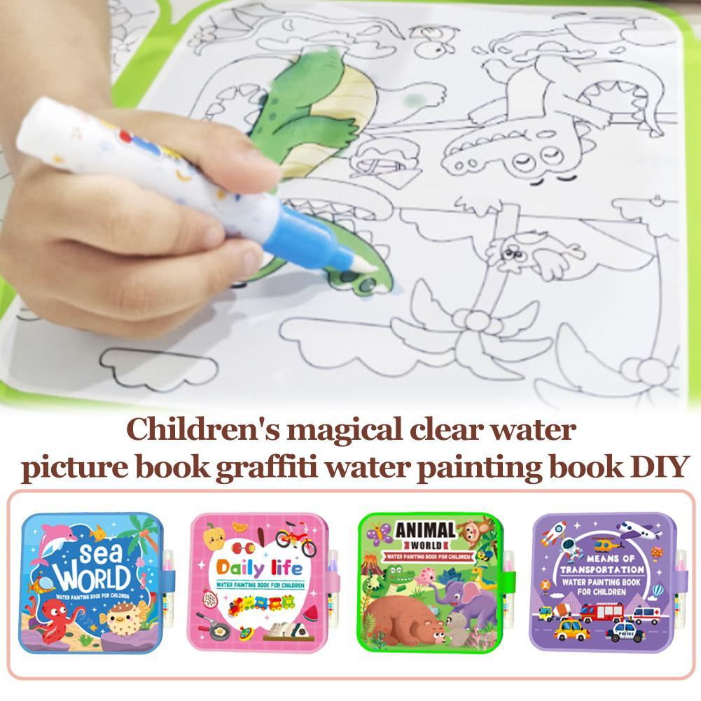 Reusable Water Magic Coloring Book - 마법의 물 그림책 DIY 낙서 물
