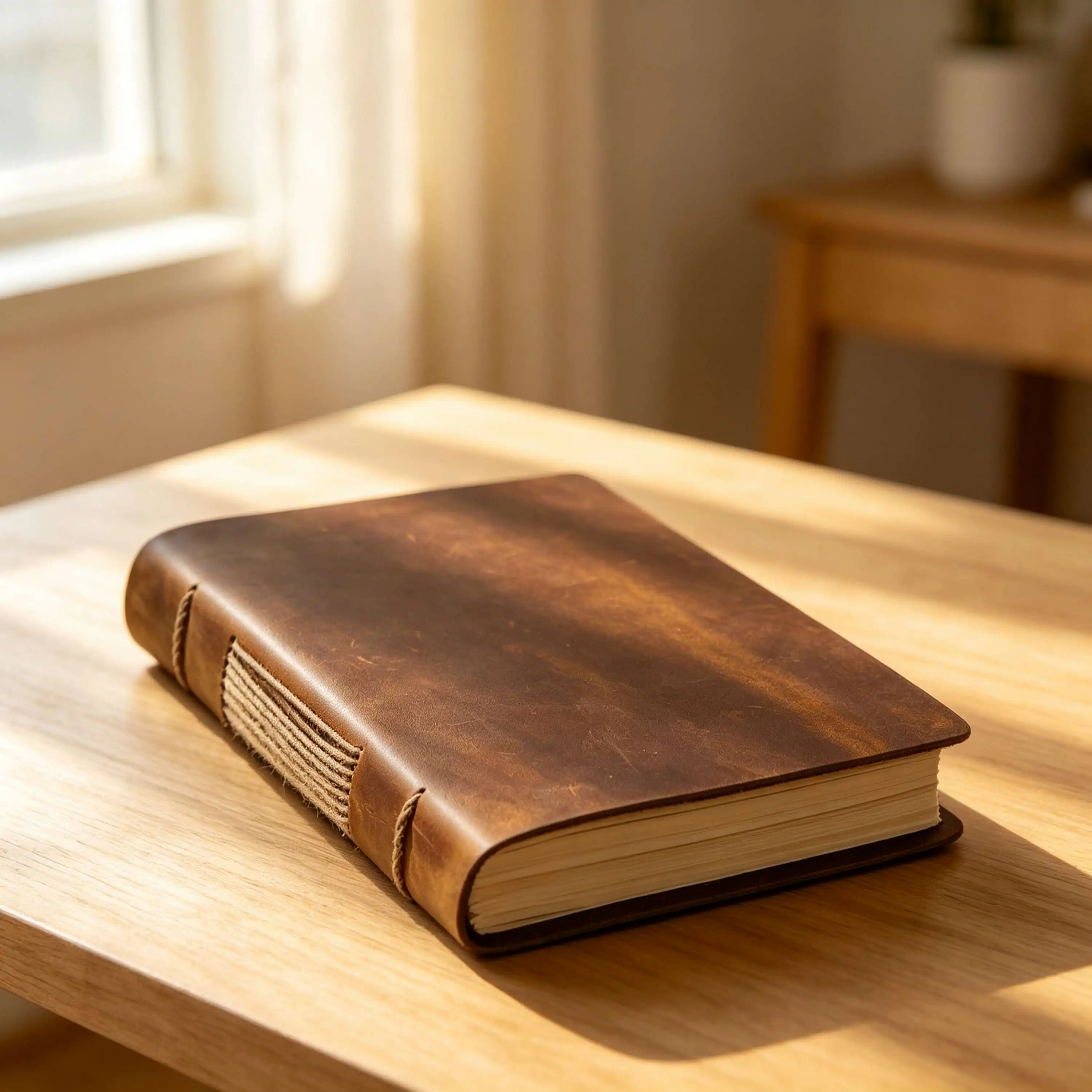 Vintage Leather Journal Notebook - 빈티지 크레이지 호스 가죽 스케치북, 200페이지,