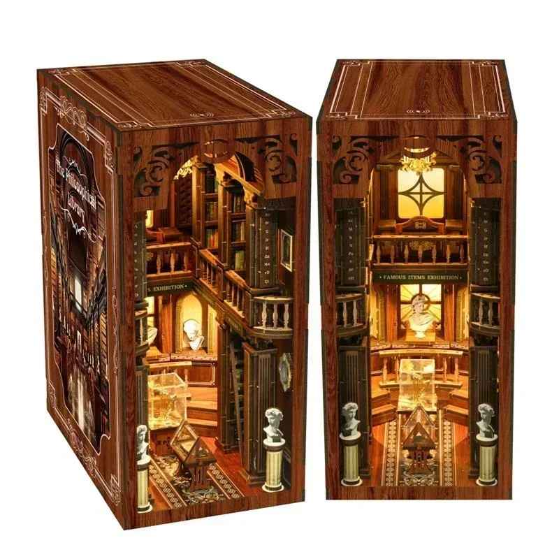 철학 도서관을 모티브로 한 새로운 DIY 나무 책꽂이, - Diy Wooden Book Nook Kit Shelf Insert 리뷰 및 가격